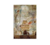 Salvador Dali Impression sur peinture The Discovery of America par Christophe Colomb - Décoration murale - Décoration familiale - 50 x 75 cm