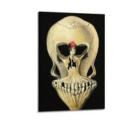 Salvador Dali - Impression sur toile de peintures exceptionnelles avec tête de mort - Décoration murale pour salon, chambre à coucher - 40 x 60 cm