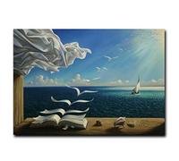 Salvador Dali Peinture Affiches et Gravures Quadros Les Vagues Livre Voilier Mur Art Photo Pour Salon Décor À La Maison 70x122cm (27 "x48") Sans Cadre