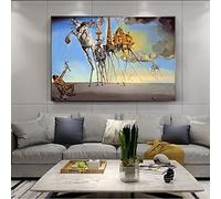 Salvador Dali Peintures Célèbres sur Toile Affiches d'Art Mural Imprime La Tentation de Saint Antoine Tableau d'Art Mural Classique 60x90cm Sans Cadre