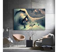 Salvador Dali Surréalisme Abstrait Visage Yeux Oeuvre Affiche Imprime Toile Peinture Mur Art Photos pour Chambre Décor À La Maison 60x80cm(24x31in) Avec cadre