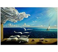 Salvador Dali Toile murale prête à être accrochée Motif livre de vagues Dalí