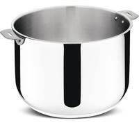 Salvaspazio Marmite Acier Inoxydable 18/10 Ø 24 Cm, Casserole Induction, Gaz Et Four Jusqu'À 250 °C, Empilable Et Simple À Ranger, Fond Lagotherm 3 Couches, Poignées Avec Supports Rivetés