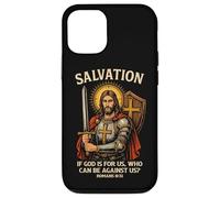 Salvation Christian Warrior Jesus Romans 8:31 Verse biblique Coque pour iPhone 12/12 Pro