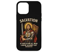 Salvation Christian Warrior Jesus Romans 8:31 Verse biblique Coque pour iPhone 12 Mini