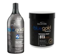 SALVATORE Blue Gold Premium - Professional Hair Realignment Keratin Treatment & BTX Haircare System
