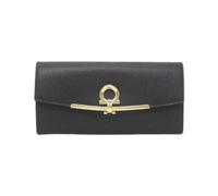Salvatore Ferragamo Pre-owned - Portefeuille long bifold en cuir Pre-owned - Femme - Pre-owned - Noir - Taille: ONE Size