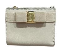 Salvatore Ferragamo Pre-owned - Portefeuille Pre-owned en cuir de veau Vara Bow - Femme - Pre-owned - Beige - Taille: ONE Size