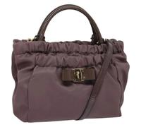 Salvatore Ferragamo Pre-owned - Pre-owned Nylon sacs-main - Femme - Pre-owned - Violet - Taille: ONE Size