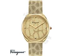 Salvatore Ferragamo SFAY00519 Cuir or Bracelet en acier inoxydable Montre Femme NOUVELLE