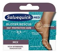 Salvequick ® | Blister Rescue Mix 6 | pansements hydrogel en 2 tailles pour les ampoules autour des talons et des orteils pour soulager la pression | retrait facile et indolore | 3 + 3 unités