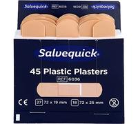 Salvequick Boîte de 27 pansements 7,2 x 1,9 cm et 18 pansements 7,2 x 2,5 cm Étanches