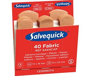 Salvequick Cederroth CD6 Lot de 6 x 40 pansements stériles Tissu 6444 CAP