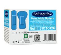 Salvequick Recharge Pansement Bleu Détectable Bout Doigt 6x30 Pièces