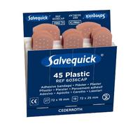 Salvequick - Recharges pour distributeur de pansements - 6 x 45 - Résistants à l'eau - 1.9 + 2.5 x 7.2 cm