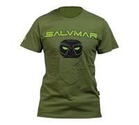 SALVIMAR T- Shirt Noah, Vert Militaire/Motif Noir, L Mixte