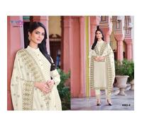 Salwar Kameez Manas Blanc churidar robe indienne petit prix bollywood anarkali mariage brode dore 42