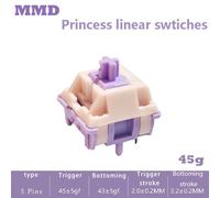 SALY KrasnoSwitches-MMD Princess V2 V3,commutateurs de clavier mécaniques tactiles linéaires,gels de commutateurss,GMK67 - Type [Linear 45g V2]-60 PCS