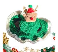 Salyeeluly Chapeau de Père Noël pour chat, chapeau de Père Noël avec élan pour chaton, vacances d'hiver en laine pour photographie