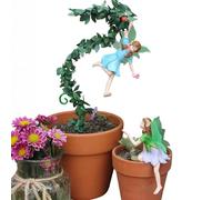 Salyeeluly Figurines de Jardin féérique, phosphorescentes dans Le Noir, Ensemble de Statues de fées cueillant des Fleurs, Vigne, Sculpture de Jardin, Accessoires de scène de Paysage Miniature