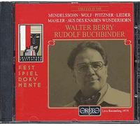 Salzbourg 1979 : Lieder De Mendelssoun, Wolf, Pfitzner & Mahler Berry, Bar. & Buchbinder, Piano