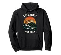 Salzbourg Autriche Château Alpin Rétro Voyage Musique Autrichienne Sweat à Capuche