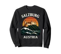 Salzbourg Autriche Château Alpin Rétro Voyage Musique Autrichienne Sweatshirt
