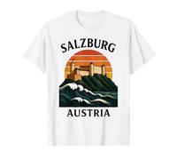 Salzbourg Autriche Château Alpin Rétro Voyage Musique Autrichienne T-Shirt