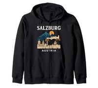 Salzbourg Autriche Retro Alpine Old Town Travel Musique autrichienne Sweat à Capuche