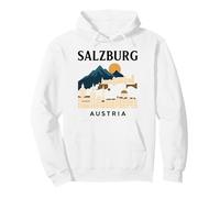 Salzbourg Autriche Retro Alpine Old Town Travel Musique autrichienne Sweat à Capuche