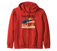 Salzbourg Autriche Retro Alpine Old Town Travel Musique autrichienne Sweat à Capuche