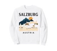 Salzbourg Autriche Retro Alpine Old Town Travel Musique autrichienne Sweatshirt
