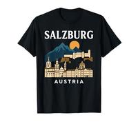 Salzbourg Autriche Retro Alpine Old Town Travel Musique autrichienne T-Shirt