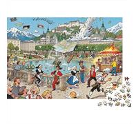 Salzbourg Sound of Music Chantons Ensemble Puzzle en Bois Imperméable DIY Puzzles De 1000 Pièces pour Adultes Coloré De Décoration pour La Maison