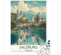 Salzburg Austria Puzzles 1000 pièces | puzzle relaxant pour la pleine conscience un passe temps paisible pour se concentrer et profiter d'un moment calme38x52cm
