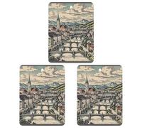 Salzburg Region Lot de 3 désodorisants carrés à suspendre pour voiture, maison, bureau, style blanc