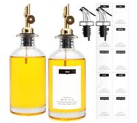 Salzesfalls Lot de 2 flacons distributeurs d'huile d'olive de 355 ml pour la cuisine - Élégant verre avec bec verseur pour sirop de café, vinaigre