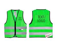 Salzmann Gilet de sécurité pour enfants avec logo personnalisable - Veste à haute visibilité pour les enfants - Fabriquée avec le matériau réfléchissant 3M