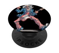 Sam américain Amusant avec Guitare électrique pour Les Amateurs de Rock américain PopSockets PopGrip Adhésif