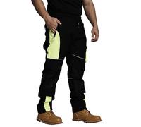 Sam Caan® Pantalon de travail haute visibilité pour homme Softshell haute visibilité résistant à l'eau résistant à la pluie Coupe-vent Sécurité sur site de travail Pantalon de construction Softshell