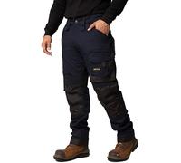 Sam Caan Pantalon de travail multi-poches cargo pour homme, bleu marine, 32W / 30L