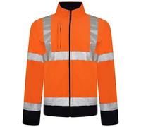 Sam Caan® Veste Softshell Hi Vis Hommes Haute visibilité Viz Réfléchissant Imperméable Manteau de chantier de sécurité Vêtements de travail
