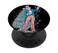 Sam Cool avec des lumières de Noël pour Les Jours festifs PopSockets PopGrip Adhésif