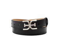 Sam Edelman Ceinture fine à boucle avec logo double e pour femme, Noir décontracté, Large