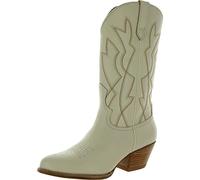 Sam Edelman Fuller Bottes western à talon empilé et bout pointu en daim sable, ivoire, 40 EU