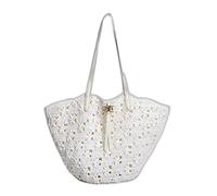 Sam Edelman Layla Sac fourre-tout en raphia floral, coquille d'œuf, Taille unique
