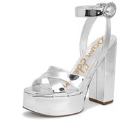 Sam Edelman Sandales à talons Savannah pour femme, Argenté, 36.5 EU