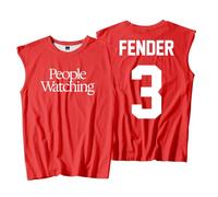 Sam Fender People Watching Merch Débardeur unisexe sans manches pour femme et homme, Rouge, XS