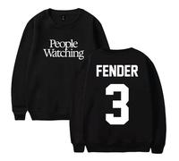Sam Fender People Watching Merch Logo Crew Manches longues Streetwear Femmes Hommes Pullover Sweatshirts, Noir , XS