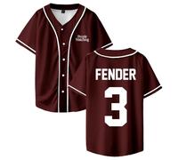 Sam Fender People Watching Merch Maillot de baseball à manches courtes boutonné pour femme et homme, marron, M